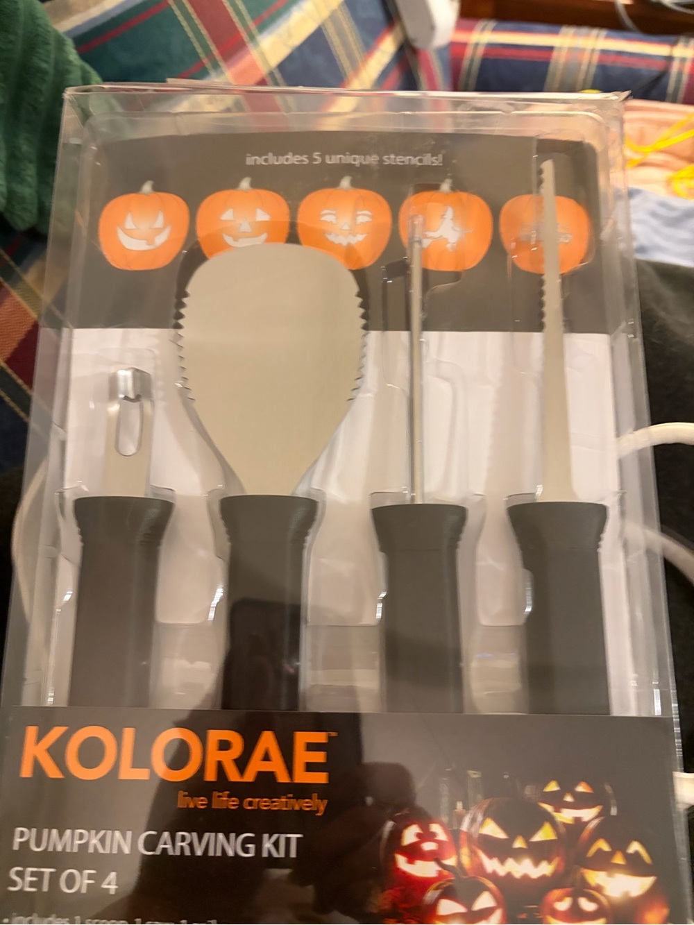 Kolorae Pumpkin Carving Kit — Black Handles (Set of 4)